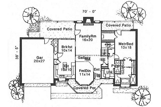 Floor Plan - Main Floor for Farmhouse House Plan #310-614 - 4 bed, 2.5 bath