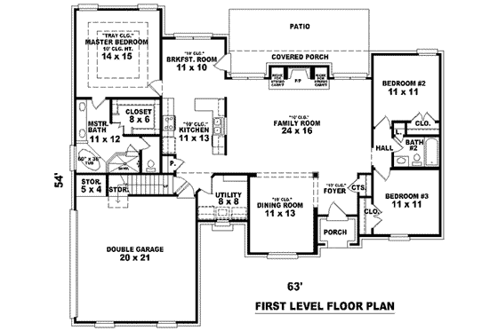 Floor Plan - Main Floor for European House Plan #81-892 - 3 bed, 2 bath