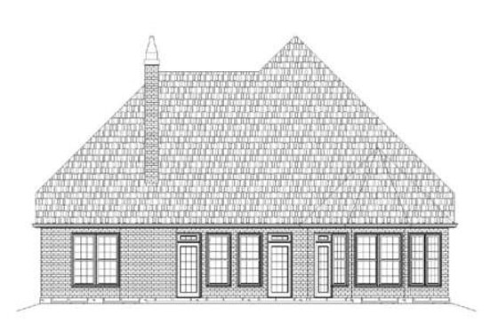 Exterior - Rear Elevation for Tudor House Plan #119-335 - 3 bed, 2 bath