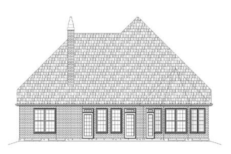 Home Plan - Exterior - Rear Elevation for Tudor House Plan #119-335 - 3 bed, 2 bath