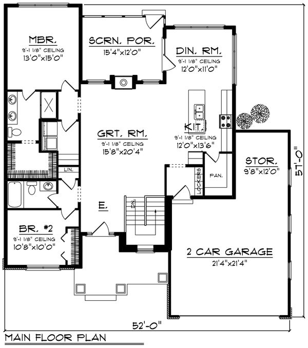 Architectural House Design - Ranch Floor Plan - Main Floor Plan #70-1237