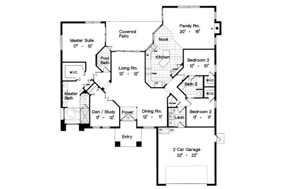 Floor Plan - Main Floor for European House Plan #417-263 - 3 bed, 2.5 bath