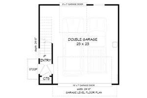 Floor Plan - Main Floor for Southern House Plan #932-1119 - 2 bed, 1 bath