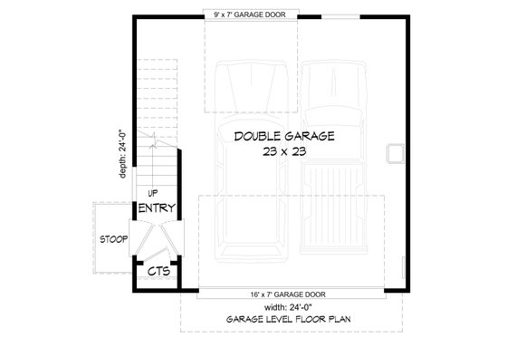 Floor Plan - Main Floor for Southern House Plan #932-1119 - 2 bed, 1 bath