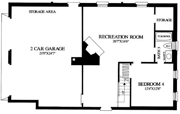 Southern Floor Plan - Lower Floor Plan #137-237