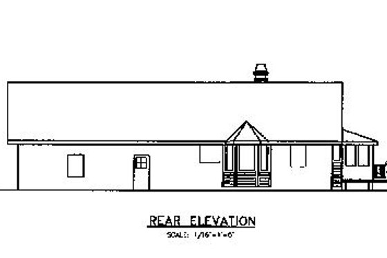 Exterior - Rear Elevation for Country House Plan #60-618 - 2 bed, 2 bath