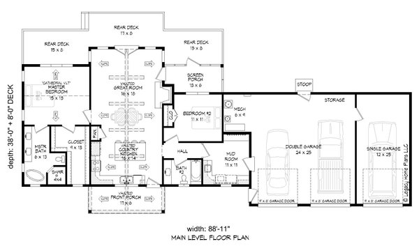 Ranch Floor Plan - Main Floor Plan #932-671