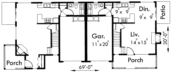 Traditional Floor Plan - Main Floor Plan #303-405