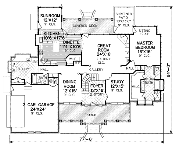 Country Floor Plan - Main Floor Plan #65-428