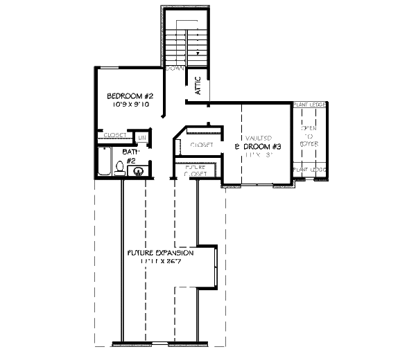 European Floor Plan - Upper Floor Plan #424-109