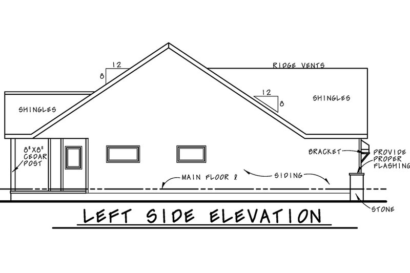 House Blueprint - Exterior - Other Elevation for Cottage House Plan #20-2610 - 2 bed, 2 bath