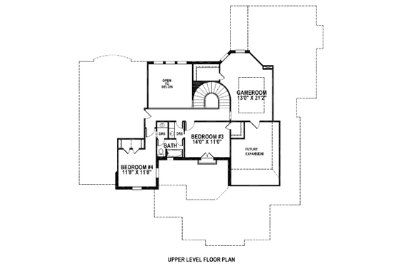 Floor Plan - Upper Floor for European House Plan #141-214 - 4 bed, 3.5 bath