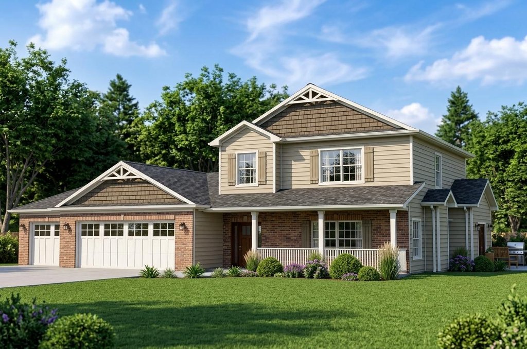 Exterior - Front Elevation 2 for Country House Plan #1064-73 - 3 bed, 2.5 bath