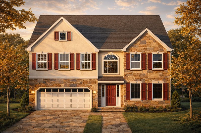 House Plan Design - Colonial Exterior - Front Elevation Plan #1053-29