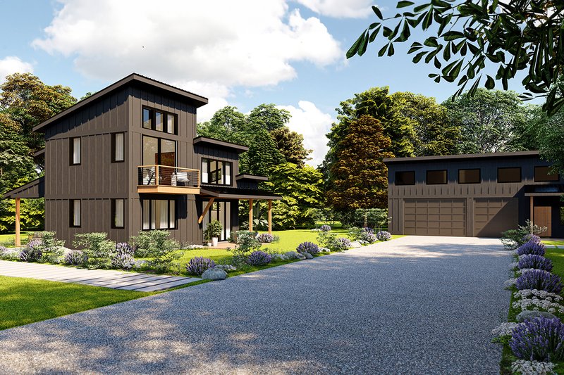 House Design - Exterior - Other Elevation for Contemporary House Plan #124-1371 - 2 bed, 2 bath
