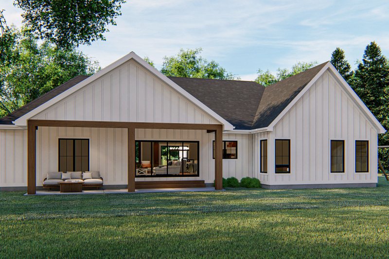 House Plan Design - Exterior - Rear Elevation for Farmhouse House Plan #455-247 - 4 bed, 3.5 bath