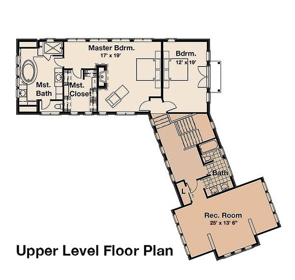 Craftsman Floor Plan - Upper Floor Plan #908-1