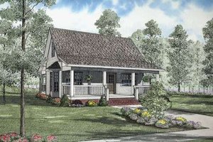 Cottage Exterior - Front Elevation Plan #17-2139