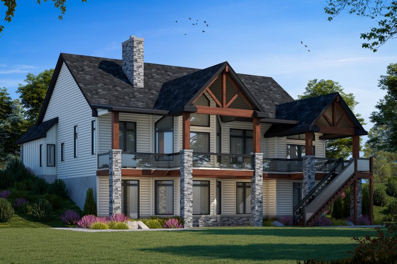 Dream House Plan - Exterior - Rear Elevation for Farmhouse House Plan #20-2637 - 5 bed, 4 bath