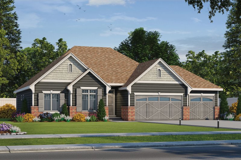 Architectural House Design - Country Exterior - Front Elevation Plan #20-2192
