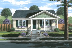 House Blueprint - Cottage Exterior - Front Elevation Plan #46-906
