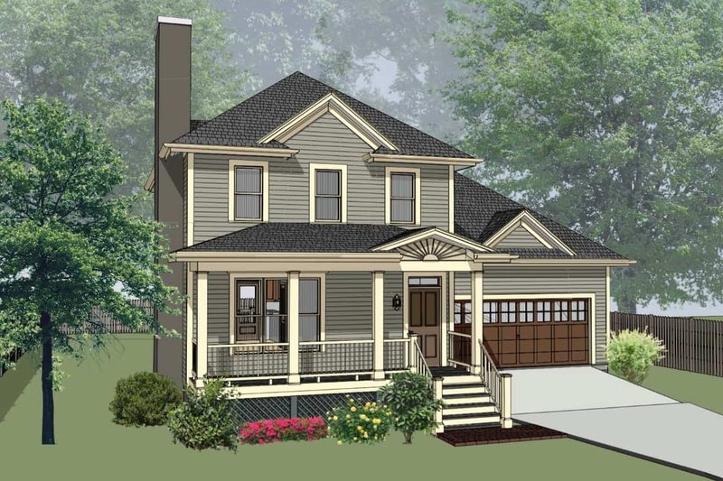 House Blueprint - Southern Exterior - Front Elevation Plan #79-168