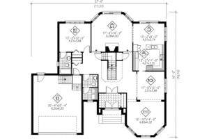 Floor Plan - Main Floor for European House Plan #25-4162 - 5 bed, 3.5 bath