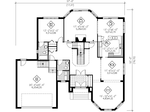 European Floor Plan - Main Floor Plan #25-4162