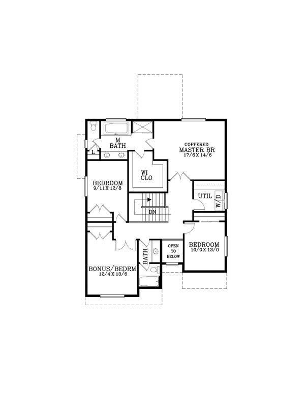 Craftsman Floor Plan - Upper Floor Plan #53-675