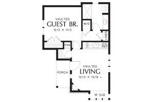 Floor Plan - Main Floor for Cottage House Plan #48-645 - 1 bed, 1 bath