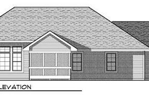 Exterior - Rear Elevation for European House Plan #70-931 - 2 bed, 2 bath