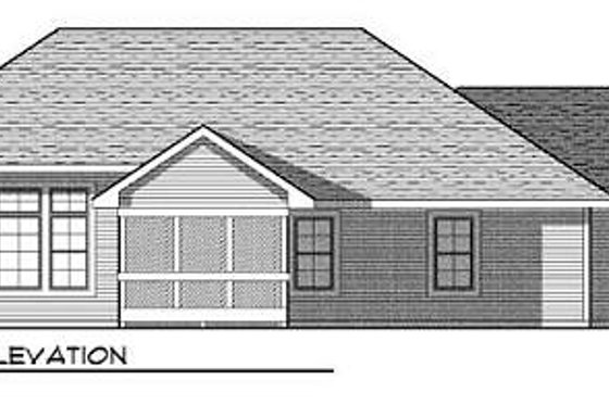 Exterior - Rear Elevation for European House Plan #70-931 - 2 bed, 2 bath