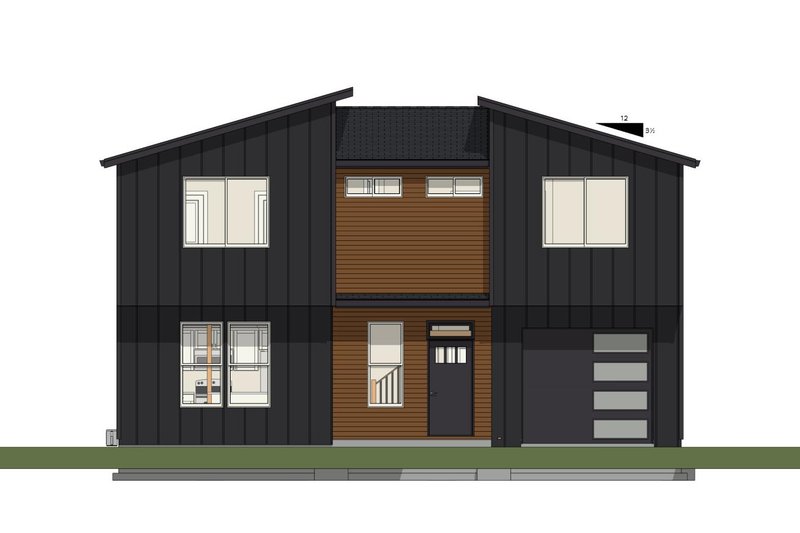Architectural House Design - Exterior - Front Elevation for Contemporary House Plan #943-52 - 3 bed, 2.5 bath