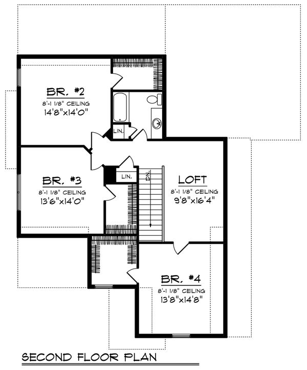 Architectural House Design - Craftsman Floor Plan - Upper Floor Plan #70-1229