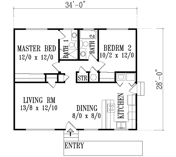 Ranch Floor Plan - Main Floor Plan #1-1139