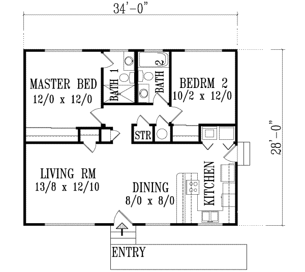 Dream House Plan - Ranch Floor Plan - Main Floor Plan #1-1139