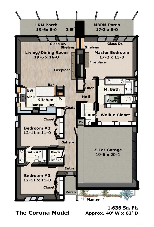 House Plan Design - Ranch Floor Plan - Main Floor Plan #489-2