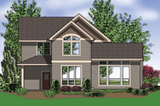 Exterior - Rear Elevation for Craftsman House Plan #48-118 - 3 bed, 2.5 bath