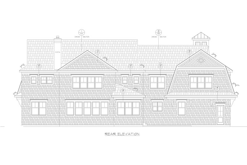 Home Plan - Exterior - Rear Elevation for Classical House Plan #20-2385 - 5 bed, 5.5 bath