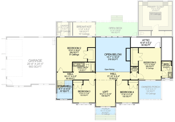 Tudor Floor Plan - Upper Floor Plan #1116-11