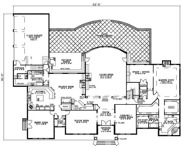 Dream House Plan - European Floor Plan - Main Floor Plan #17-1177