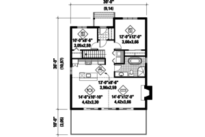 Floor Plan - Main Floor for Contemporary House Plan #25-4317 - 2 bed, 1 bath