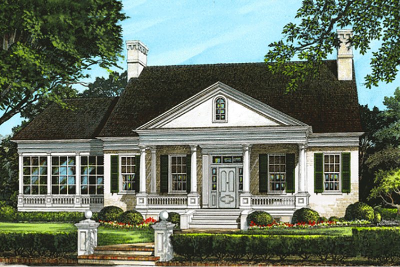 Home Plan - Exterior - Front Elevation 5 for Classical House Plan #137-124 - 4 bed, 3 bath