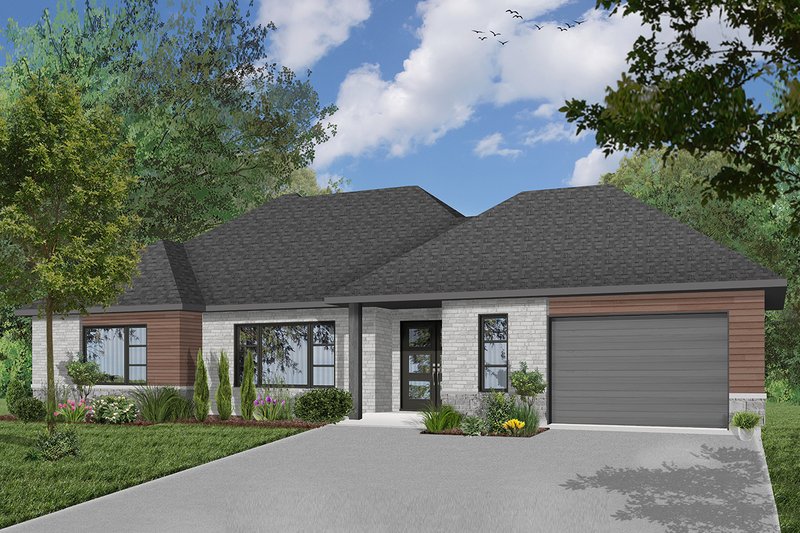 Home Plan - Exterior - Front Elevation 3 for Ranch House Plan #23-2650 - 2 bed, 1 bath