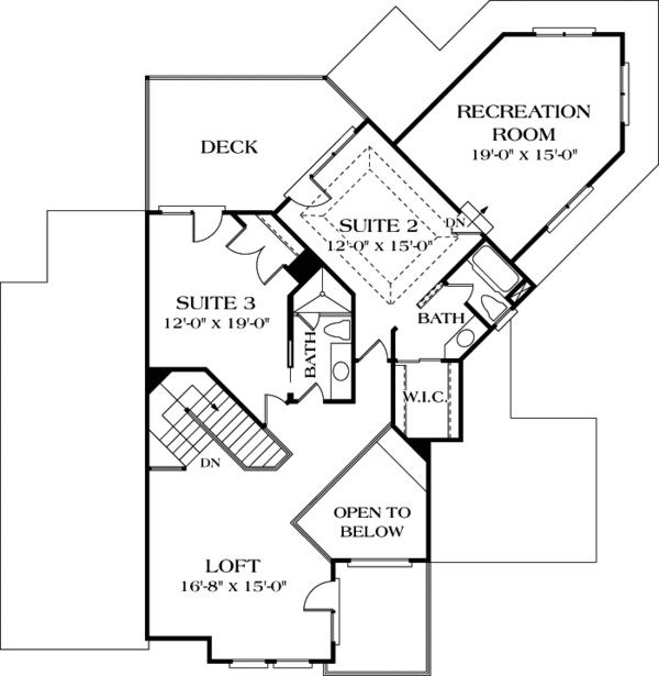 Traditional Floor Plan - Upper Floor Plan #453-91