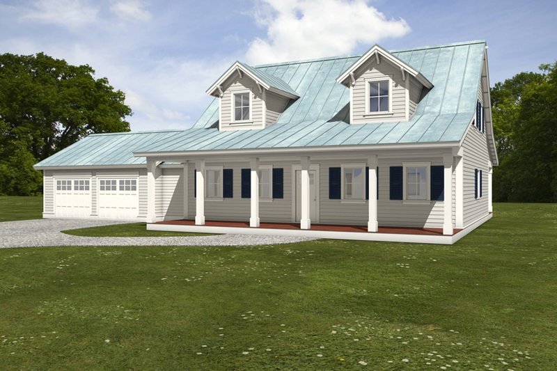 Dream House Plan - Exterior - Front Elevation 4 for Farmhouse House Plan #497-64 - 3 bed, 3.5 bath