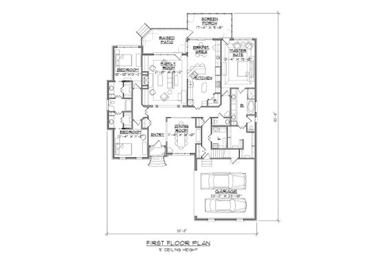 Floor Plan - Main Floor for Traditional House Plan #1054-86 - 3 bed, 2.5 bath