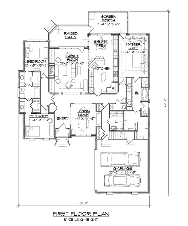 Dream House Plan - Traditional Floor Plan - Main Floor Plan #1054-86