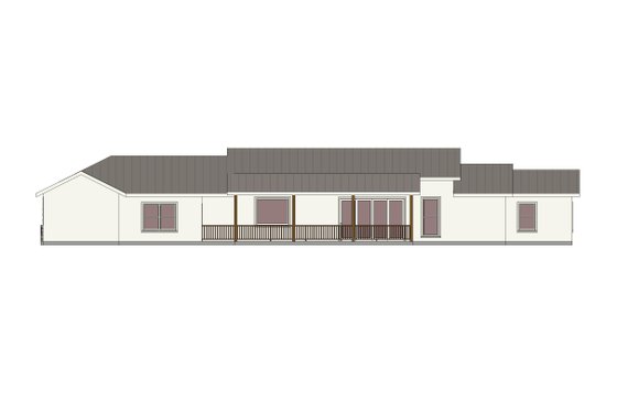 Exterior - Rear Elevation 1 for Contemporary House Plan #1118-4 - 3 bed, 3 bath