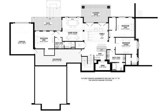 Floor Plan - Lower Floor for Cottage House Plan #928-336 - 5 bed, 4 bath
